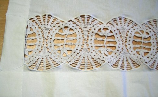 Rideau avec insert dentelle