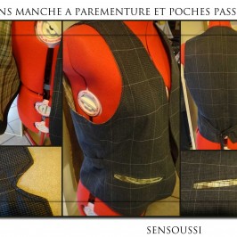 Gilet sans manche doublé avec parementure