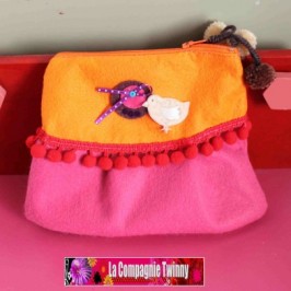 Pochette girly feutrine