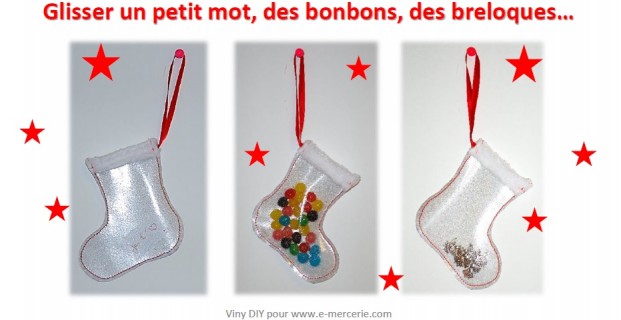 Botte de Noël en cristal pailleté