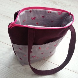 Sac cabas fillette avec poche extérieure