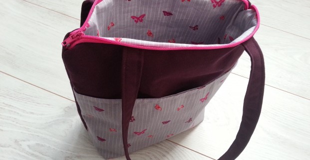 Sac cabas fillette avec poche extérieure