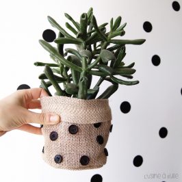 Cache-pot en toile de jute