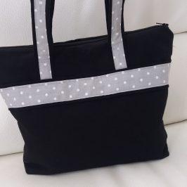 Sac en toile avec bande déco à pois