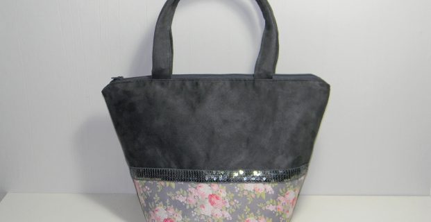 Sac suédine et sequins doublé avec zip