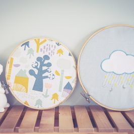 Jolies décorations tambours à broderie