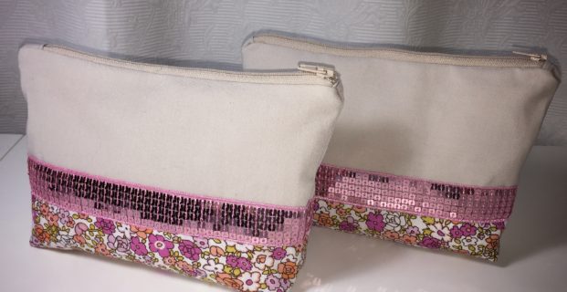 Trousse à maquillage Liberty et sequins