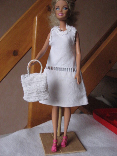Robe trapèze en drap poupée Barbie - Pop Couture