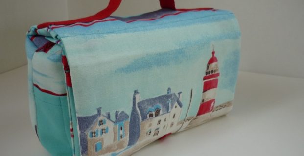 Trousse de toilette XXL pour homme, cousue main selon le tuto de L