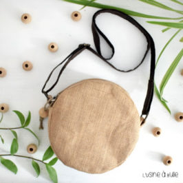 Sac rond en toile de jute recyclée