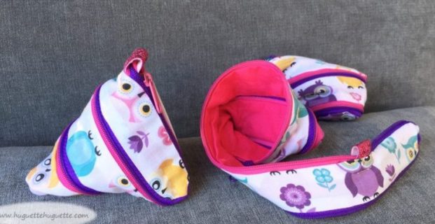 Tuto rigolo : la petite trousse en zip qui se ferme toute seule