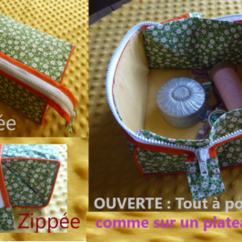 Trousse zippée qui s’ouvre en plateau pour avoir tout à dispo !