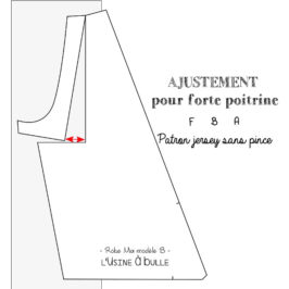 Ajustement pour forte poitrine (FBA) patron sans pince en jersey