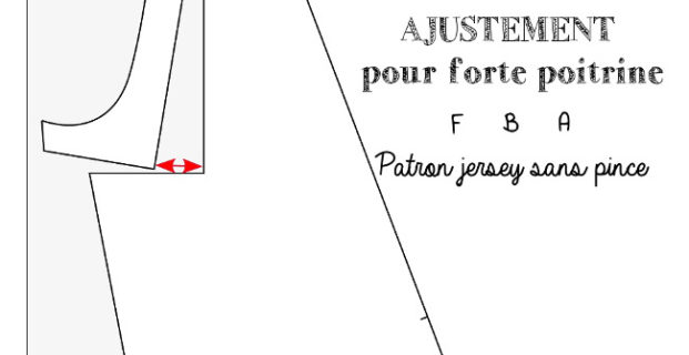 Ajustement pour forte poitrine (FBA) patron sans pince en jersey