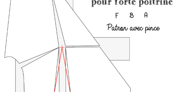 Ajustement pour forte poitrine (FBA) – Patron avec pince / tissu chaîne et trame