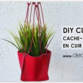 Cache-pot en cuir