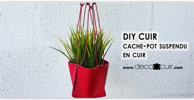 Cache-pot en cuir