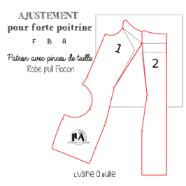Ajustement pour forte poitrine (FBA) – Patron de robe avec pinces de taille
