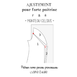 Ajustement pour forte poitrine (FBA) manteau pince princesse