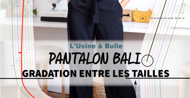 Gradation entre les tailles d’un pantalon élastiqué dans le dos