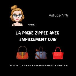Ouverture de poche zippée en cuir