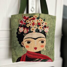 Tote bag avec carrés jacquard
