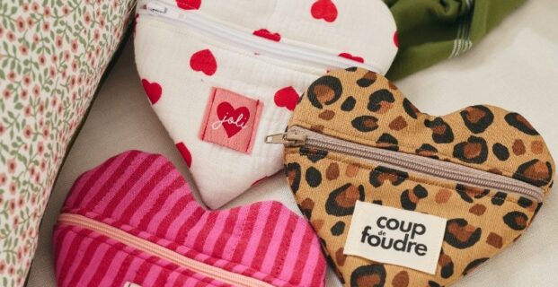 Trousse zippée cœur