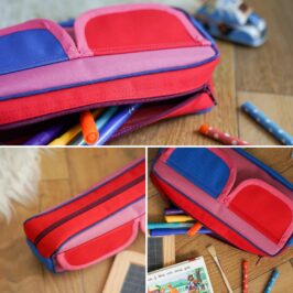 Trousse école colorblock rétro