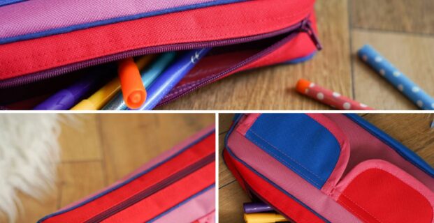 Trousse école colorblock rétro