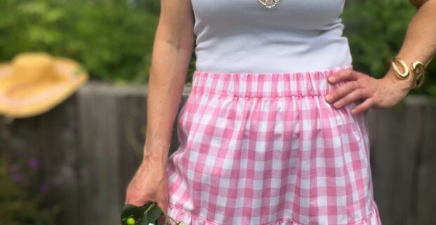 Jupe à volants taille élastiquée